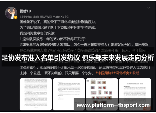 足协发布准入名单引发热议 俱乐部未来发展走向分析